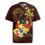 Tonga Ngatu and Hibiscus with Polynesian Tattoo Rugby Jersey Gold and Oxblood Color