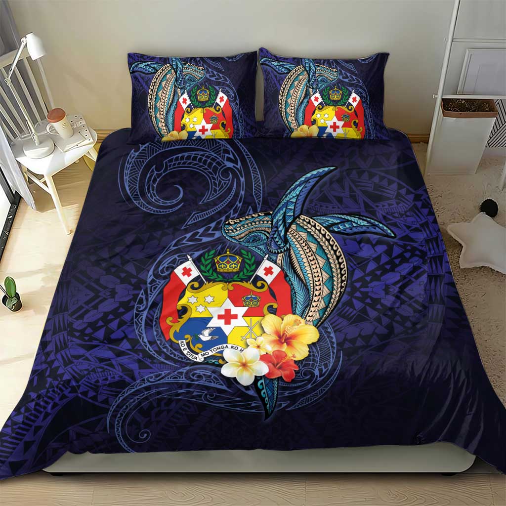 Tonga Vava'u Humpback Whale Blue Water Bedding Set Polynesian Hibiscus Flowers LT03 - Polynesian Pride