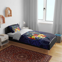 Tonga Vava'u Humpback Whale Blue Water Bedding Set Polynesian Hibiscus Flowers LT03 - Polynesian Pride