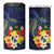 Tonga Vava'u Humpback Whale Blue Water 4 in 1 Can Cooler Tumbler Polynesian Hibiscus Flowers