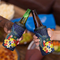 Tonga Vava'u Humpback Whale Blue Water 4 in 1 Can Cooler Tumbler Polynesian Hibiscus Flowers LT03 - Polynesian Pride