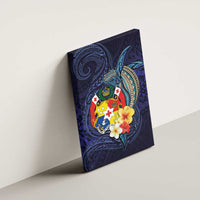 Tonga Vava'u Humpback Whale Blue Water Canvas Wall Art Polynesian Hibiscus Flowers LT03 - Polynesian Pride