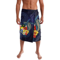 Tonga Vava'u Humpback Whale Blue Water Lavalava Polynesian Hibiscus Flowers LT03 Blue - Polynesian Pride