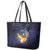 Tonga Vava'u Humpback Whale Blue Water Leather Tote Bag Polynesian Hibiscus Flowers