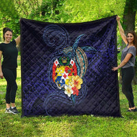 Tonga Vava'u Humpback Whale Blue Water Quilt Polynesian Hibiscus Flowers LT03 - Polynesian Pride