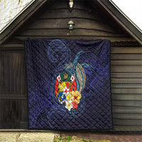 Tonga Vava'u Humpback Whale Blue Water Quilt Polynesian Hibiscus Flowers LT03 - Polynesian Pride