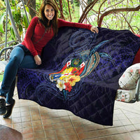 Tonga Vava'u Humpback Whale Blue Water Quilt Polynesian Hibiscus Flowers LT03 - Polynesian Pride