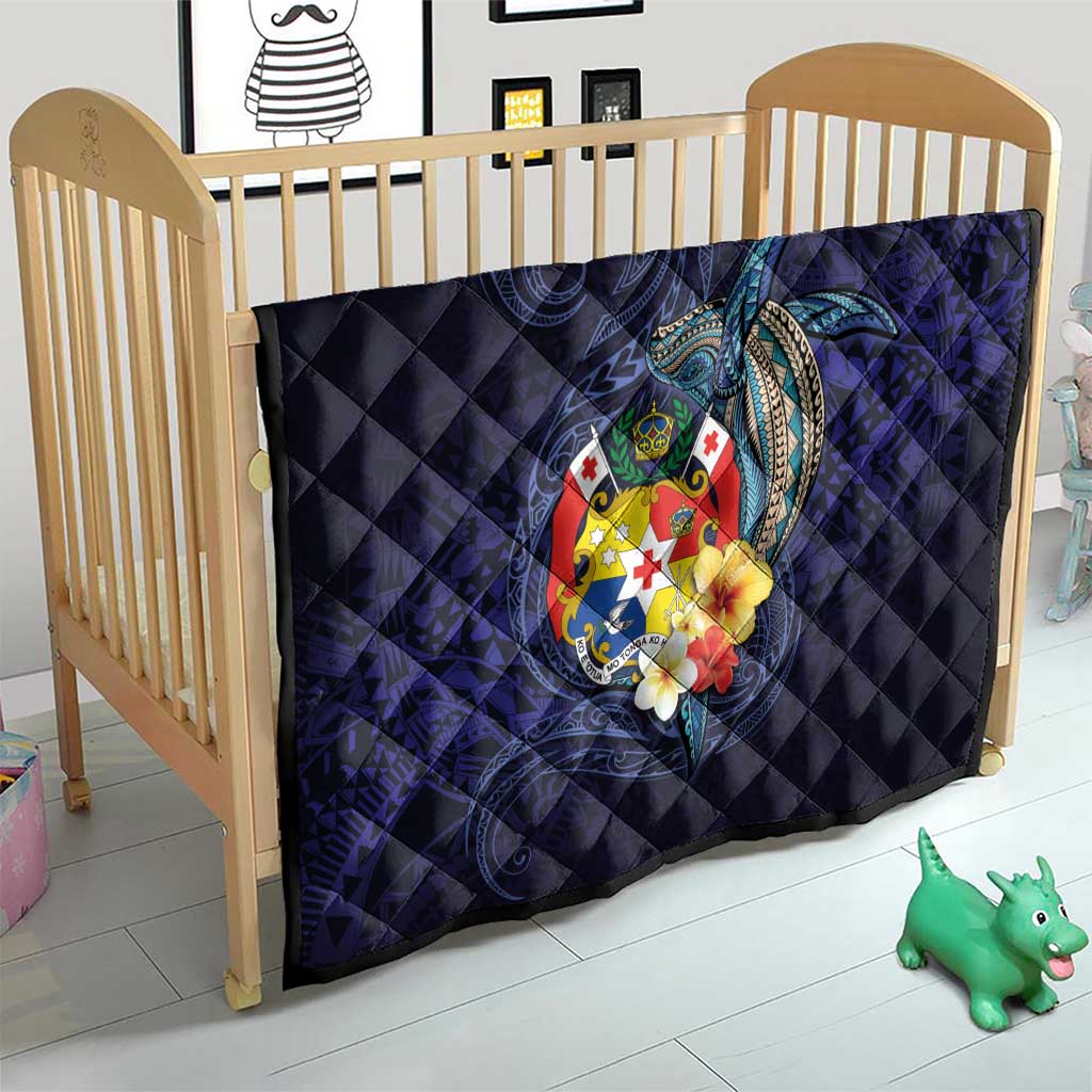 Tonga Vava'u Humpback Whale Blue Water Quilt Polynesian Hibiscus Flowers LT03 - Polynesian Pride