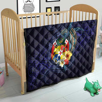 Tonga Vava'u Humpback Whale Blue Water Quilt Polynesian Hibiscus Flowers LT03 - Polynesian Pride