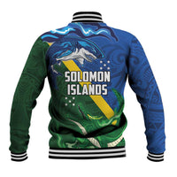 Solomon Islands Polynesian Tribal Shark and Crocodile Baseball Jacket LT03 - Polynesian Pride