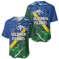 Solomon Islands Polynesian Tribal Shark and Crocodile Baseball Jersey LT03 - Polynesian Pride