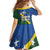 Solomon Islands Polynesian Tribal Shark and Crocodile Kid Short Sleeve Dress