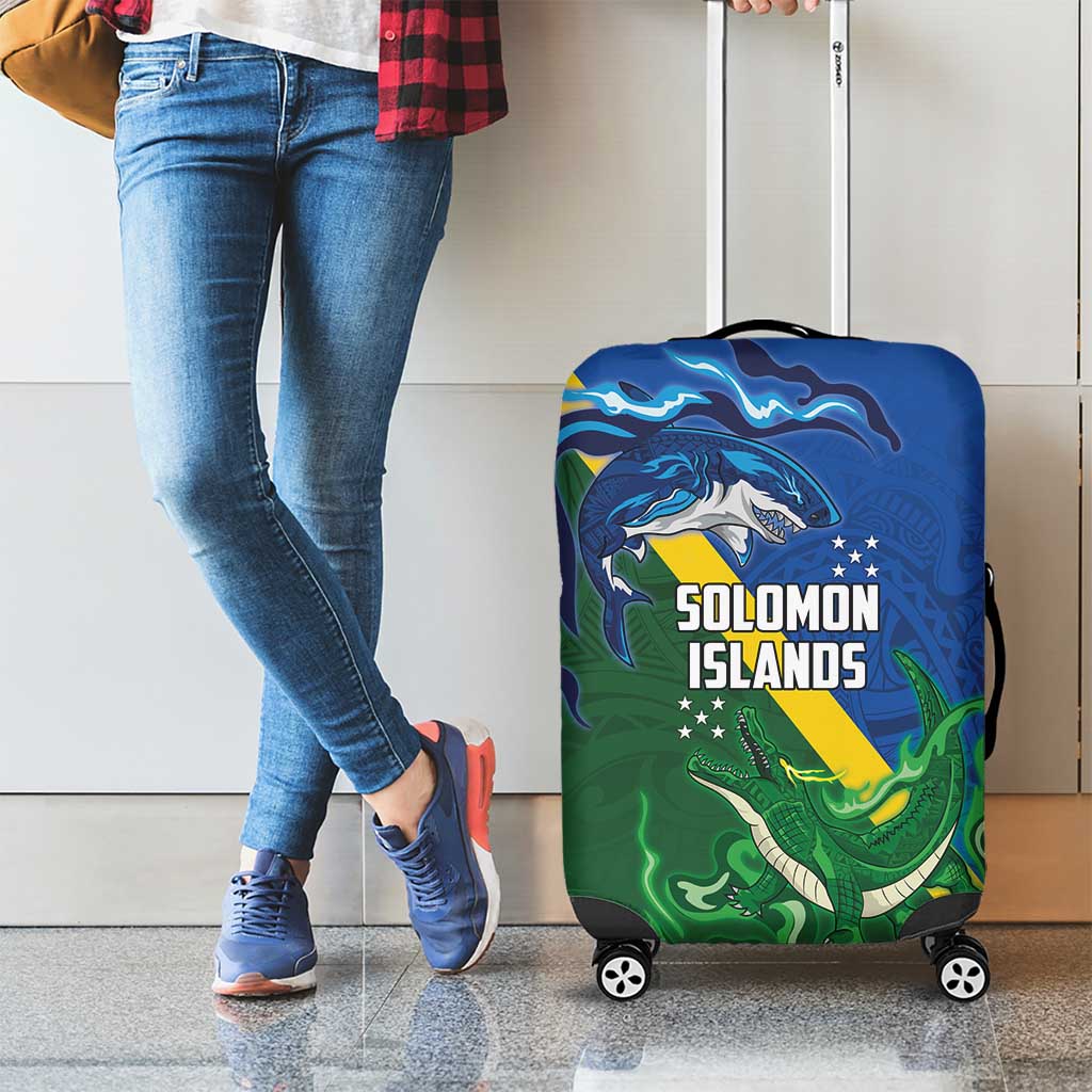 Solomon Islands Polynesian Tribal Shark and Crocodile Luggage Cover LT03 - Polynesian Pride