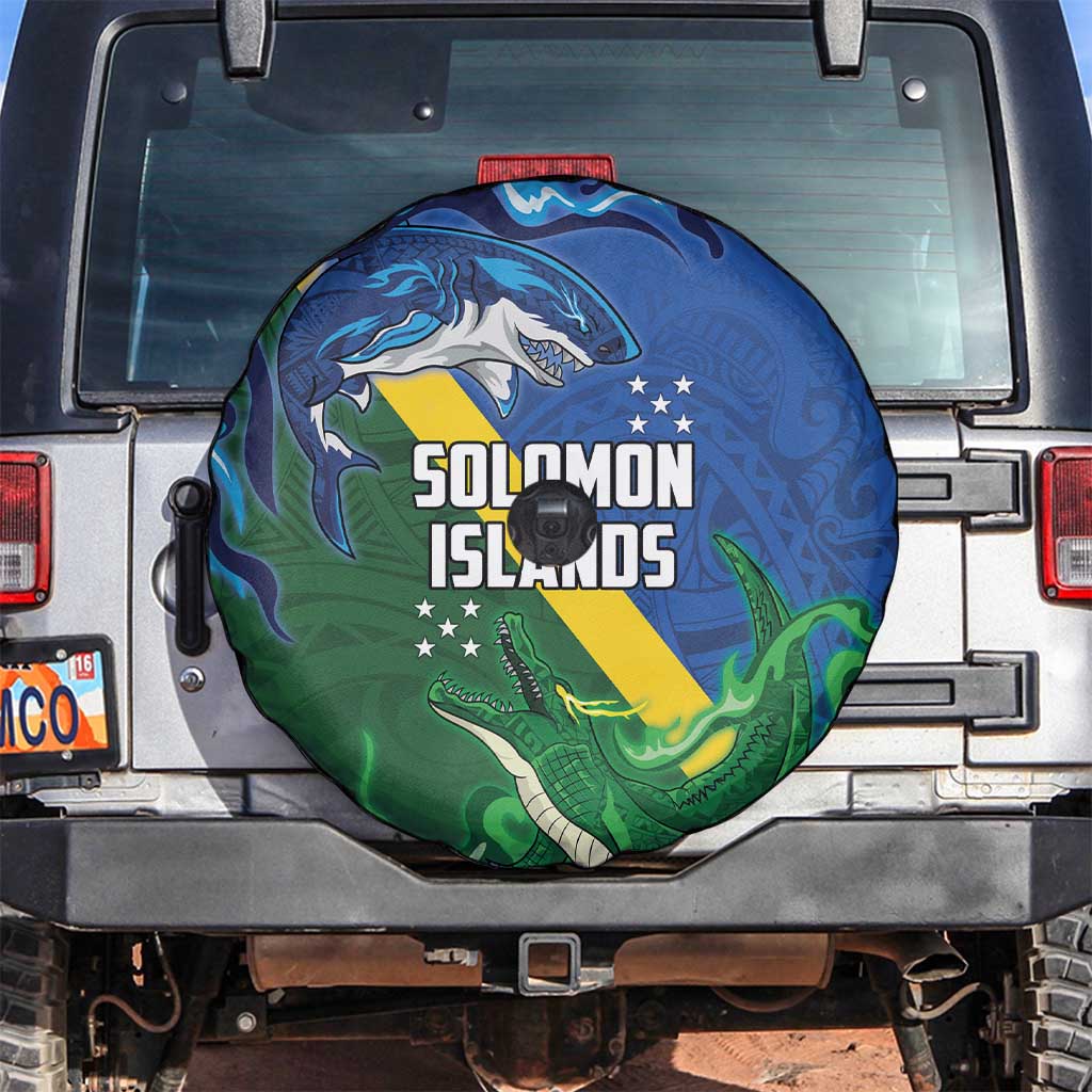 Solomon Islands Polynesian Tribal Shark and Crocodile Spare Tire Cover