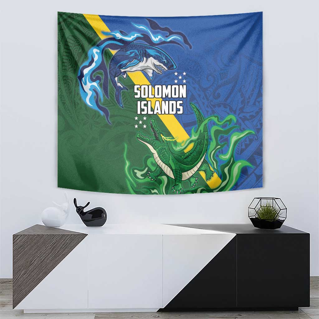 Solomon Islands Polynesian Tribal Shark and Crocodile Tapestry LT03 - Polynesian Pride