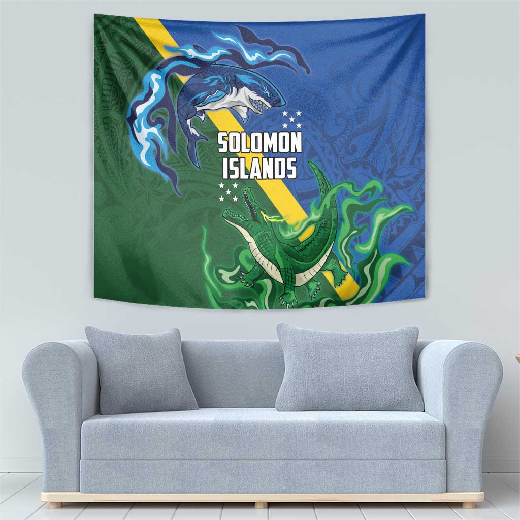 Solomon Islands Polynesian Tribal Shark and Crocodile Tapestry LT03 - Polynesian Pride
