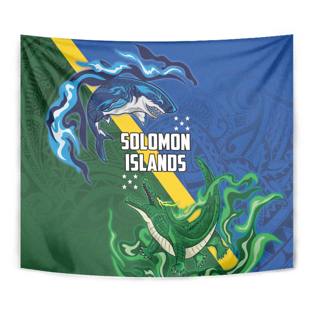 Solomon Islands Polynesian Tribal Shark and Crocodile Tapestry LT03 - Polynesian Pride