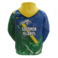 Solomon Islands Polynesian Tribal Shark and Crocodile Zip Hoodie LT03 - Polynesian Pride