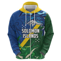 Solomon Islands Polynesian Tribal Shark and Crocodile Zip Hoodie LT03 - Polynesian Pride