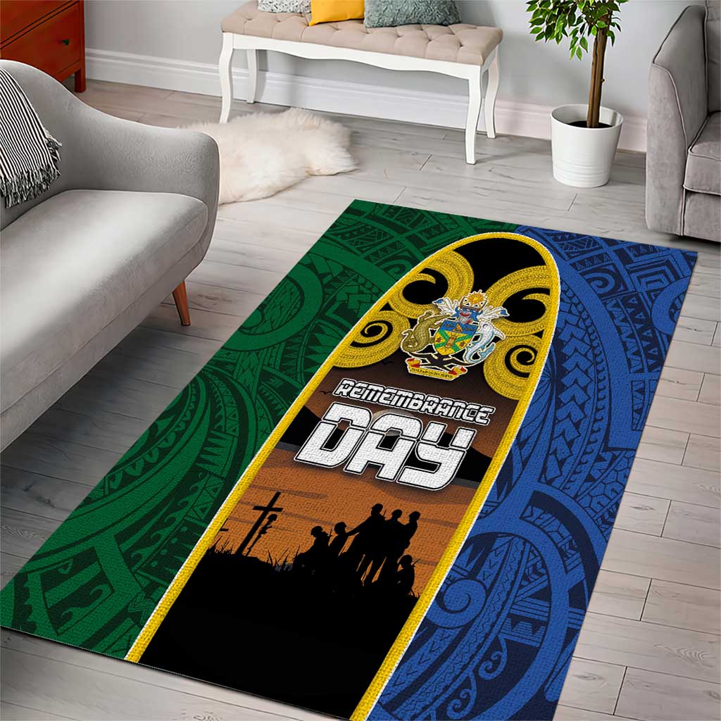Solomon Islands Remembrance Day Area Rug Lest We Forget and Polynesian Tattoo Pattern LT03 - Polynesian Pride