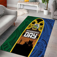 Solomon Islands Remembrance Day Area Rug Lest We Forget and Polynesian Tattoo Pattern LT03 - Polynesian Pride