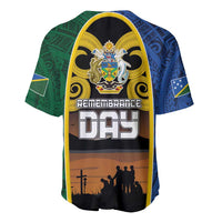 Solomon Islands Remembrance Day Baseball Jersey Lest We Forget and Polynesian Tattoo Pattern LT03 - Polynesian Pride