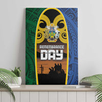 Solomon Islands Remembrance Day Canvas Wall Art Lest We Forget and Polynesian Tattoo Pattern LT03 - Polynesian Pride