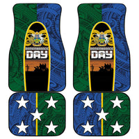 Solomon Islands Remembrance Day Car Mats Lest We Forget and Polynesian Tattoo Pattern LT03 - Polynesian Pride