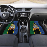 Solomon Islands Remembrance Day Car Mats Lest We Forget and Polynesian Tattoo Pattern LT03 Set 2pcs - Front Black - Polynesian Pride