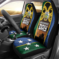 Solomon Islands Remembrance Day Car Seat Cover Lest We Forget and Polynesian Tattoo Pattern LT03 - Polynesian Pride