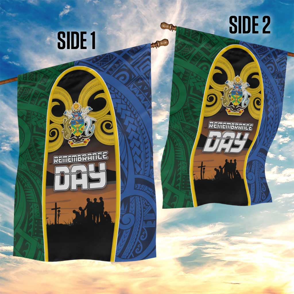 Solomon Islands Remembrance Day Garden Flag Lest We Forget and Polynesian Tattoo Pattern LT03 - Polynesian Pride