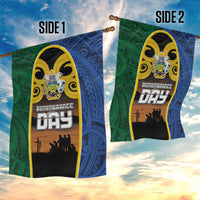 Solomon Islands Remembrance Day Garden Flag Lest We Forget and Polynesian Tattoo Pattern LT03 - Polynesian Pride