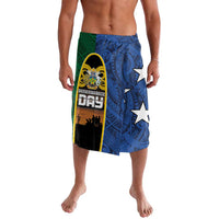 Solomon Islands Remembrance Day Lavalava Lest We Forget and Polynesian Tattoo Pattern LT03 Black - Polynesian Pride