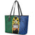 Solomon Islands Remembrance Day Leather Tote Bag Lest We Forget and Polynesian Tattoo Pattern