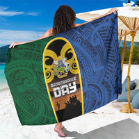 Solomon Islands Remembrance Day Sarong Lest We Forget and Polynesian Tattoo Pattern LT03 One Size 44 x 66 inches Black - Polynesian Pride