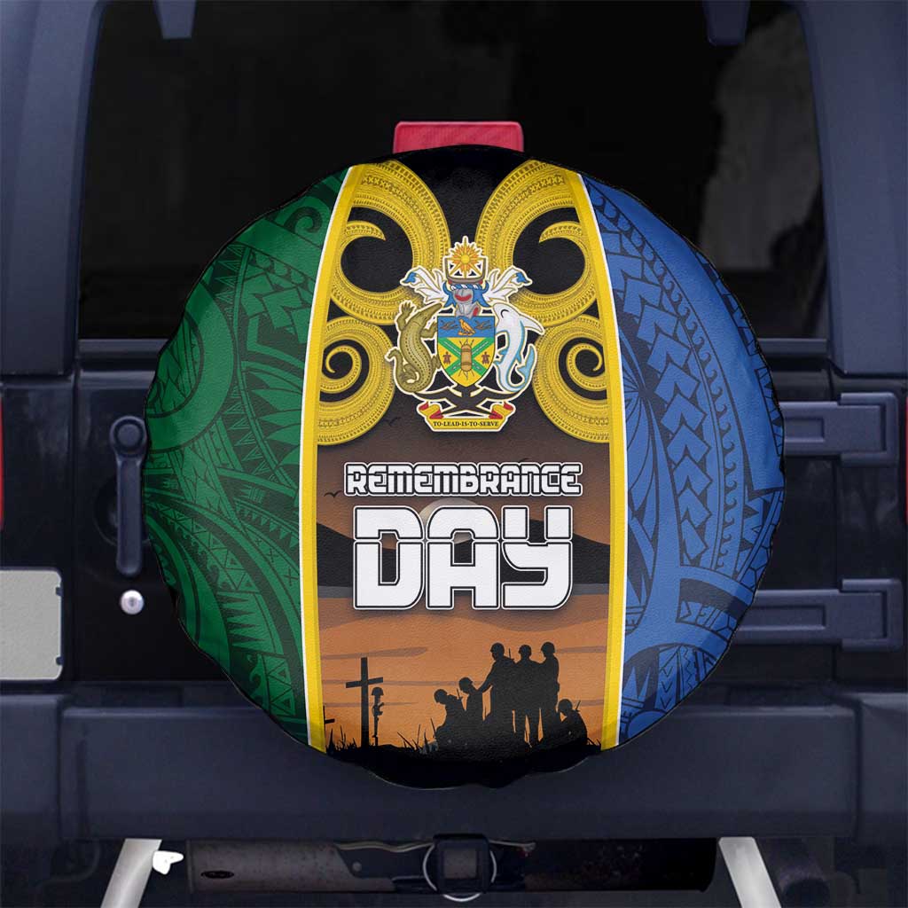 Solomon Islands Remembrance Day Spare Tire Cover Lest We Forget and Polynesian Tattoo Pattern LT03 - Polynesian Pride