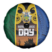 Solomon Islands Remembrance Day Spare Tire Cover Lest We Forget and Polynesian Tattoo Pattern LT03 - Polynesian Pride