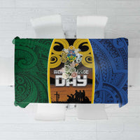 Solomon Islands Remembrance Day Tablecloth Lest We Forget and Polynesian Tattoo Pattern LT03 Black - Polynesian Pride