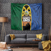 Solomon Islands Remembrance Day Tapestry Lest We Forget and Polynesian Tattoo Pattern LT03 - Polynesian Pride