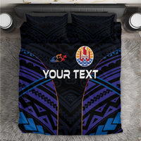 Personalised Tahiti Triathlon Polynesian Pattern Bedding Set LT03 Black - Polynesian Pride