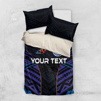 Personalised Tahiti Triathlon Polynesian Pattern Bedding Set LT03 US Twin 172cm x 218cm Black - Polynesian Pride