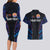 Personalised Tahiti Triathlon Polynesian Pattern Couples Matching Long Sleeve Bodycon Dress and Hawaiian Shirt