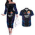 Personalised Tahiti Triathlon Polynesian Pattern Couples Matching Off The Shoulder Long Sleeve Dress and Hawaiian Shirt