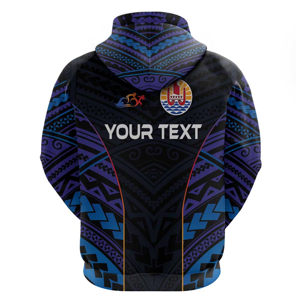 Personalised Tahiti Triathlon Polynesian Pattern Hoodie LT03 - Polynesian Pride