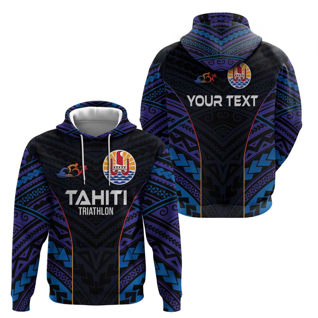 Personalised Tahiti Triathlon Polynesian Pattern Hoodie LT03 - Polynesian Pride