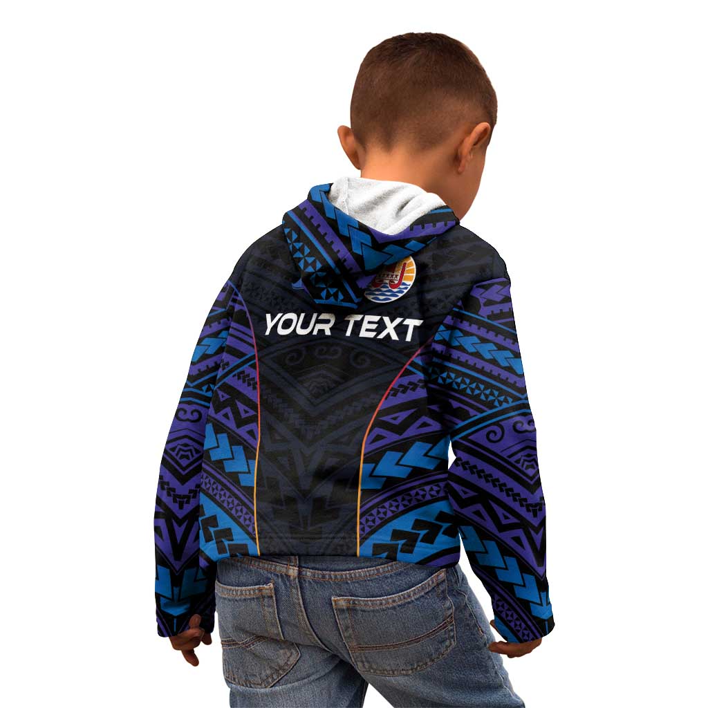 Personalised Tahiti Triathlon Polynesian Pattern Kid Hoodie LT03 - Polynesian Pride