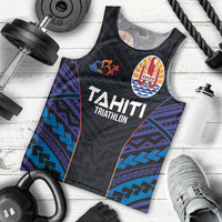 Personalised Tahiti Triathlon Polynesian Pattern Men Tank Top LT03 - Polynesian Pride