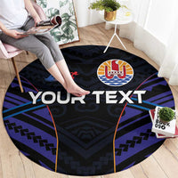 Personalised Tahiti Triathlon Polynesian Pattern Round Carpet LT03 - Polynesian Pride