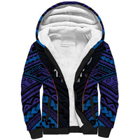 Personalised Tahiti Triathlon Polynesian Pattern Sherpa Hoodie LT03 Unisex Black - Polynesian Pride
