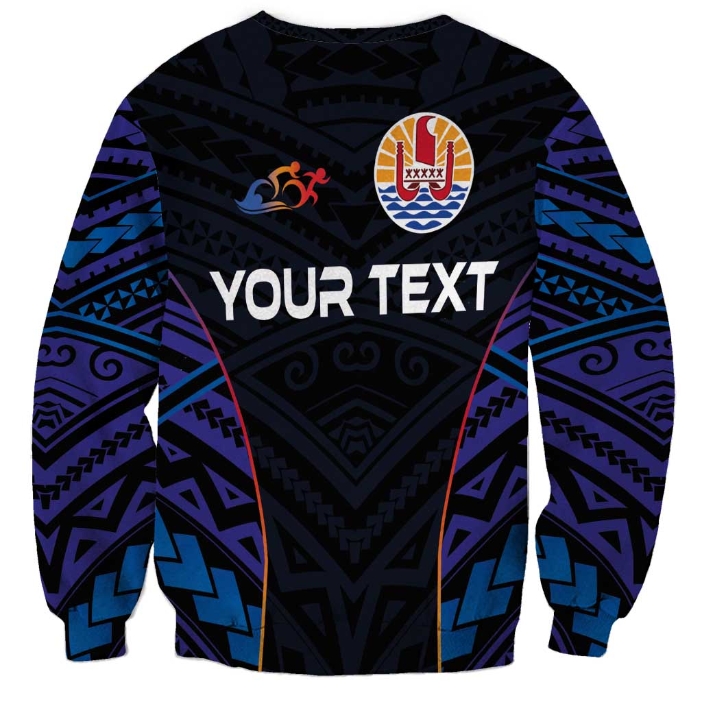 Personalised Tahiti Triathlon Polynesian Pattern Sweatshirt LT03 - Polynesian Pride